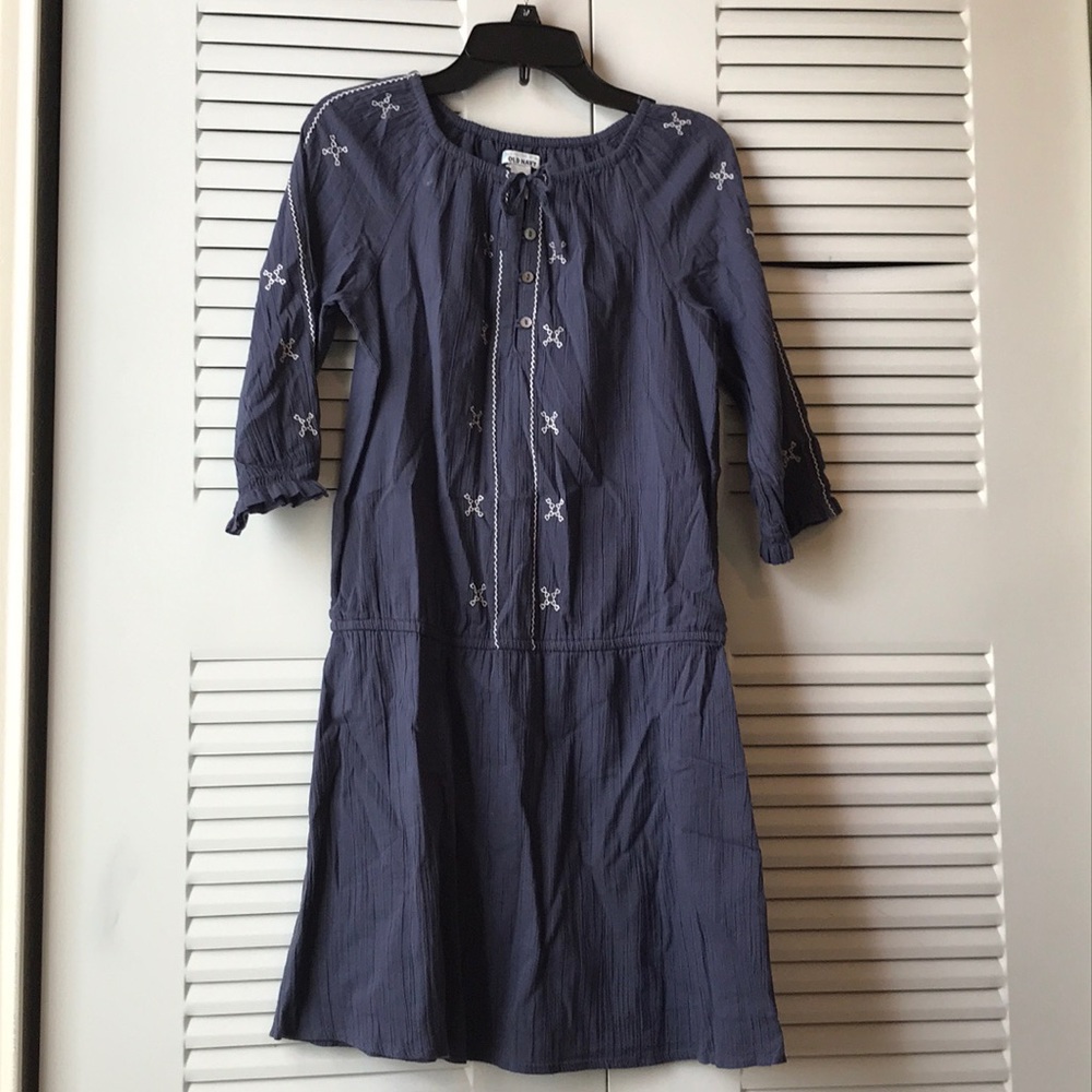 Blue and white old navy Sunday dress. Size 10-12.
